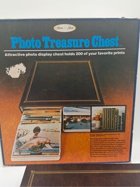 Sears Photo Treasure Chest Vintage Album 200 3x5 Pictures Prints Original Box